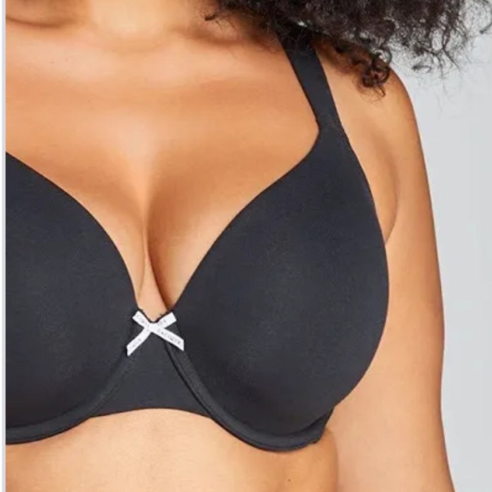 Cacique black lightly lined full coverage bra size 46C